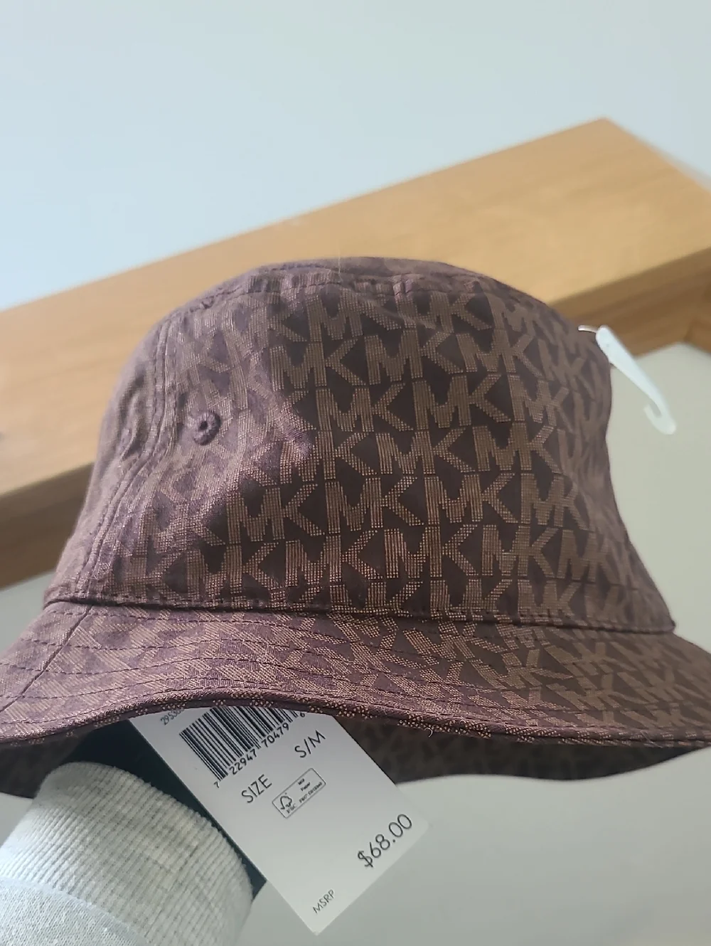 Michael Kors Brown MK Monogram Bucket Hat